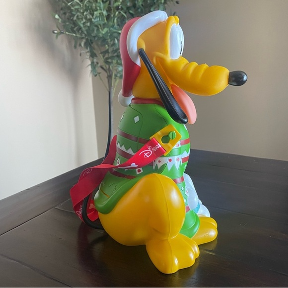 Disney Park Holiday Exclusive Pluto In Green Christmas Sweater Popcorn Bucket - Picture 2 of 10